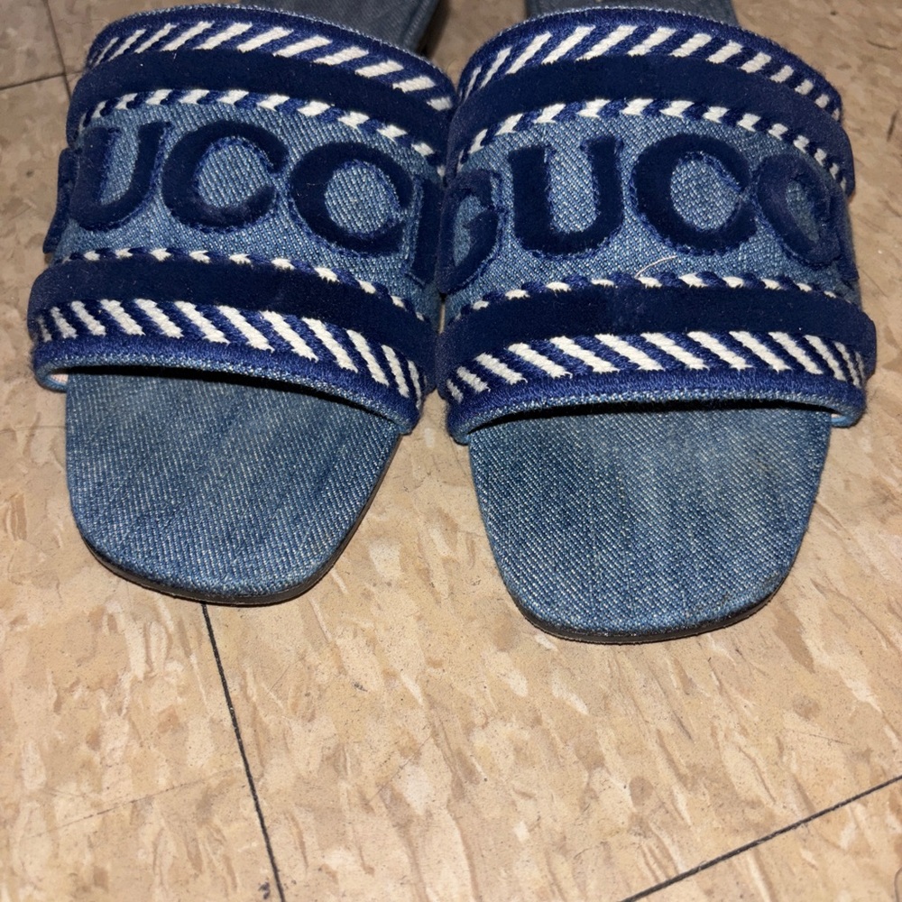 Gucci women Blue Denim Sandals